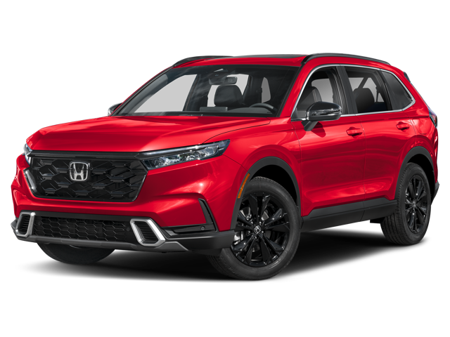 2025 honda cr-v sport touring hybrid trim level in radiat red metallic