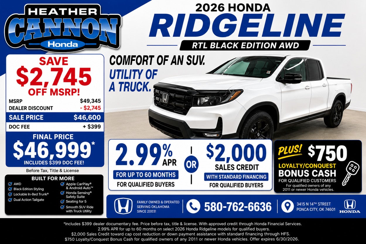 Heather Cannon Honda in Ponca City OK