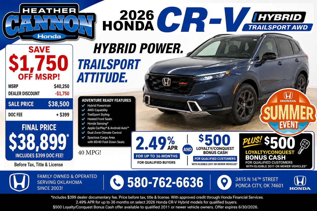 Heather Cannon Honda in Ponca City OK