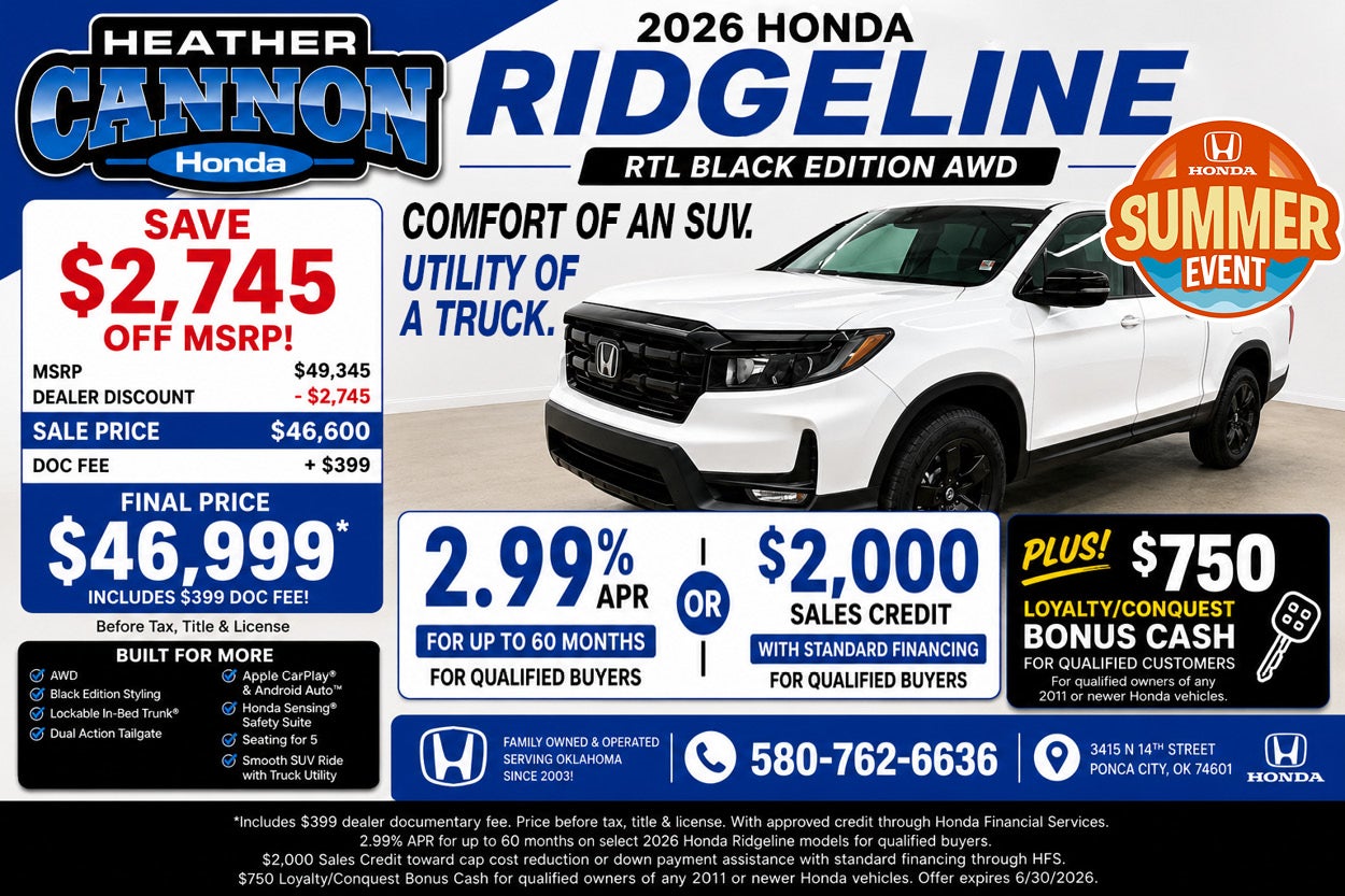 Heather Cannon Honda in Ponca City OK