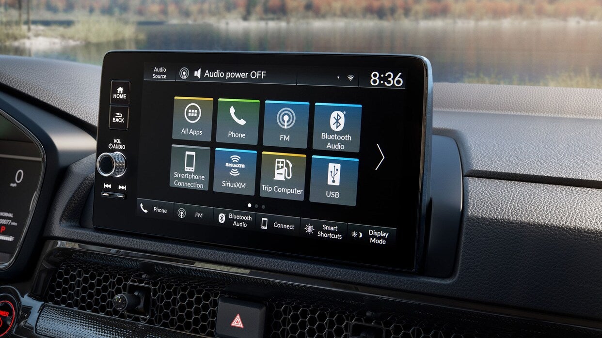 the infotainment system of a 2025 honda cr-v hybrid showcasing the main menu