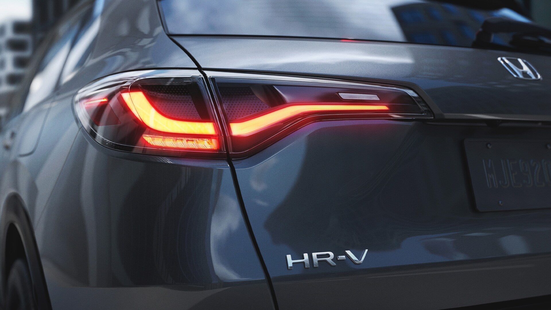 the rear exterior close up of the LED taillights