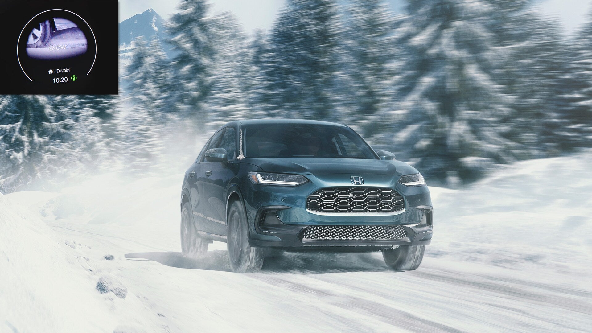 2025 honda hr-v driving in snow with snow mode on