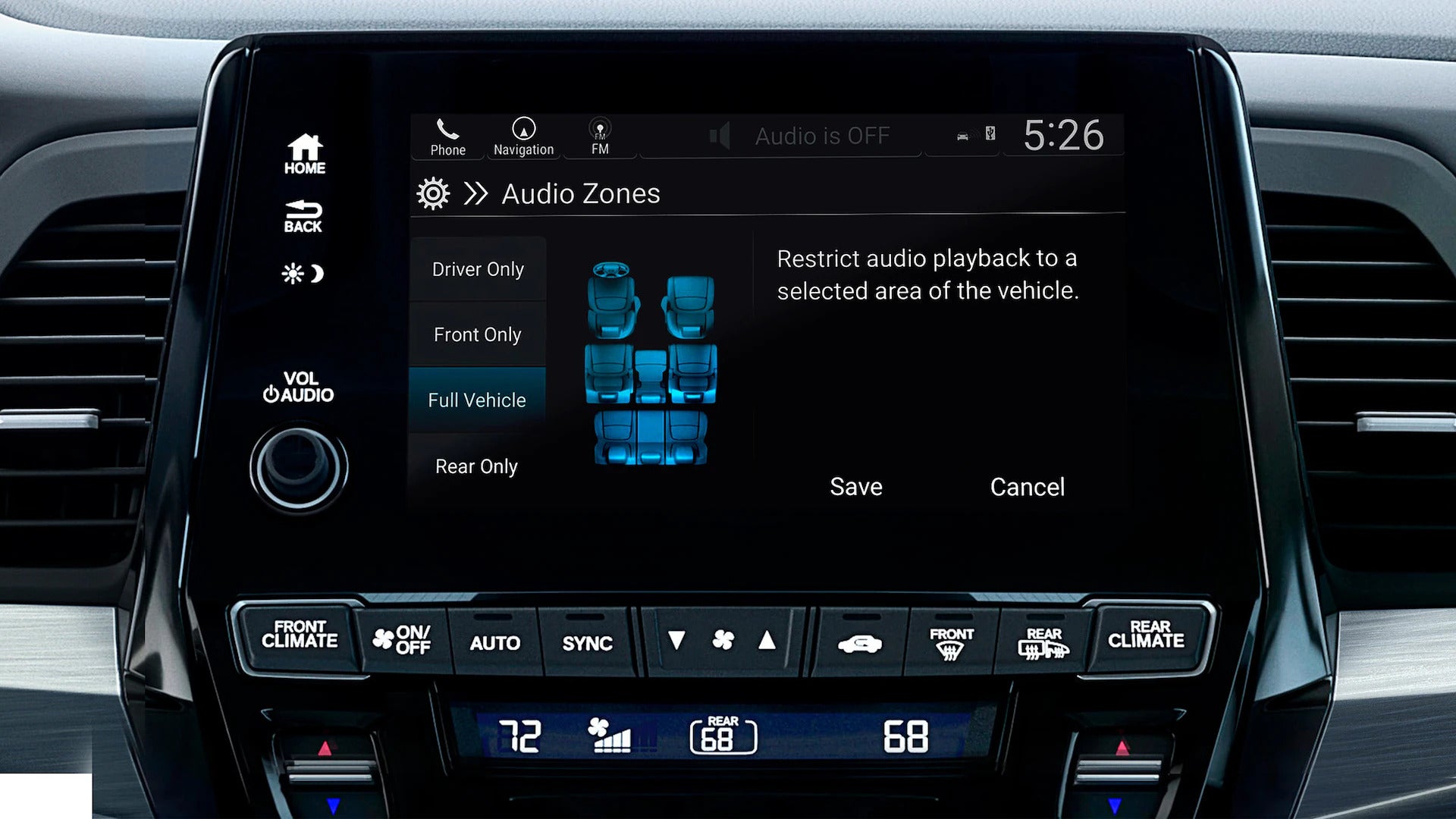 The front displat screen in a odyssey