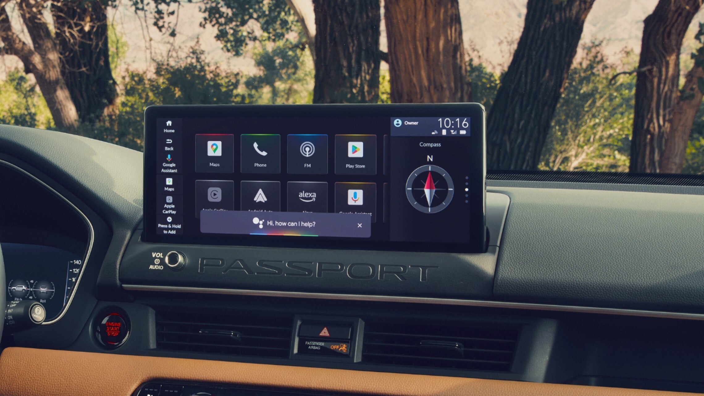 The front display screen in the passport.