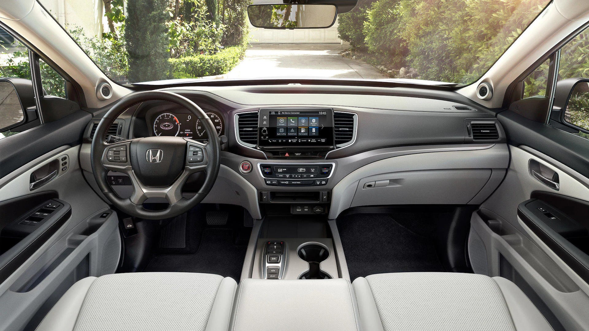 The front dash of the ridgeline.